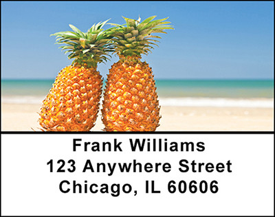 Pineapples on the Beach Address Labels | LBBAC-21