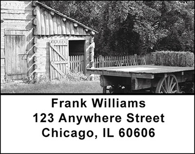 Vintage Farm Buildings Address Labels | LBBAM-78