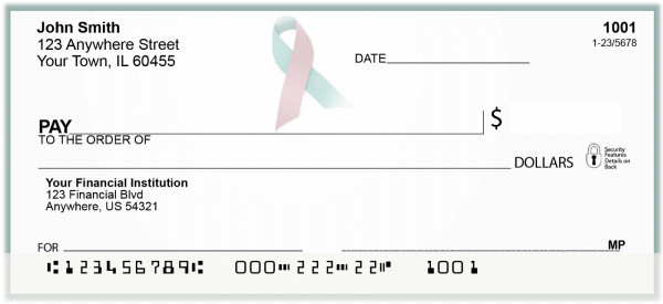 Pink - Blue Ribbon Personal Checks | BAP-48