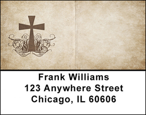 Vintage Cross Address Labels | LBBAD-88