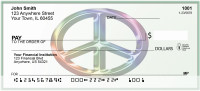 Metallic Rainbow Peace Sign Personal Checks | BAC-29