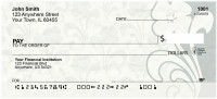 Vintage Green Damask Personal Checks | BAL-84
