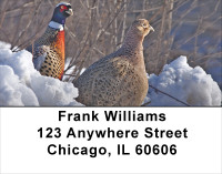 Pheasants In Winter Address Labels | LBANJ-57