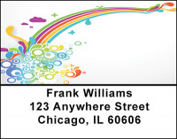 Abstract Rainbow Collage Address Labels | LBBAB-71