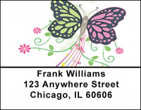 Musical Rainbows with Butterflies Address Labels | LBBAB-76