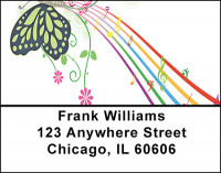 Musical Rainbows with Butterflies Address Labels | LBBAB-76