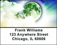 Full Moon and Clouds Address Labels | LBBAB-80