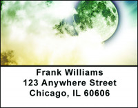 Full Moon and Clouds Address Labels | LBBAB-80