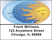 Celestial Sun and Moon with Stars Address Labels | LBBAB-81