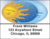 Celestial Sun and Moon with Stars Address Labels | LBBAB-81