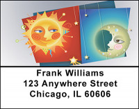 Whimsical Sun and Moon Address Labels | LBBAB-82