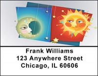 Whimsical Sun and Moon Address Labels | LBBAB-82
