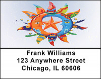 Sun and Moon Abstract Address Labels | LBBAB-83