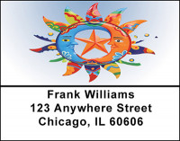 Sun and Moon Abstract Address Labels | LBBAB-83