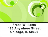 Green Retro Circles Address Labels | LBBAC-05