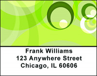 Green Retro Circles Address Labels | LBBAC-05
