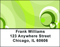 Green Retro Circles Address Labels | LBBAC-05