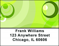 Green Retro Circles Address Labels | LBBAC-05