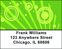 Green Stripes and Circles Address Labels | LBBAC-06