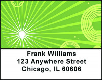 Green Stripes and Circles Address Labels | LBBAC-06