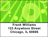 Green Stripes and Circles Address Labels | LBBAC-06