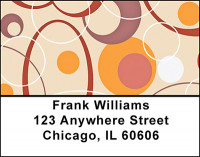 Fall Color Retro Circles Address Labels | LBBAC-07