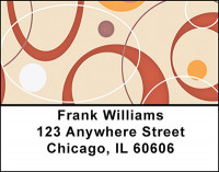 Fall Color Retro Circles Address Labels | LBBAC-07