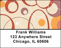 Fall Color Retro Circles Address Labels | LBBAC-07