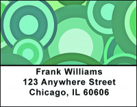 Retro Green Vector Circles Address Labels | LBBAC-12
