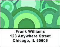 Retro Green Vector Circles Address Labels | LBBAC-12