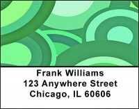 Retro Green Vector Circles Address Labels | LBBAC-12