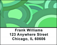 Retro Green Vector Circles Address Labels | LBBAC-12