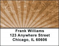 Music Notes Retro Style Address Labels | LBBAC-37