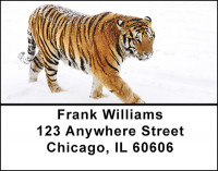 Tiger In Snow Address Labels | LBBAD-09
