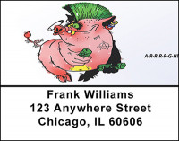 Punk Pig Beer Drinker Address Labels | LBBAD-73