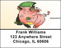 Punk Pig Beer Drinker Address Labels | LBBAD-73