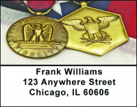 Military Service Medals Address Labels | LBBAE-79