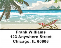 Palm Trees On The Beach Address Labels | LBBAF-17