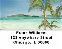 Palm Trees On The Beach Address Labels | LBBAF-17