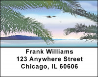 Palm Trees On The Beach Address Labels | LBBAF-17