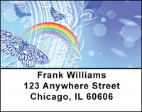 Rainbow Butterfly Abstract Address Labels | LBBAF-24