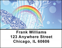 Rainbow Butterfly Abstract Address Labels | LBBAF-24
