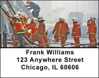 Firemen In Action Address Labels | LBBAF-40