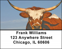 Texas Longhorns Cattle Address Labels | LBBAF-54