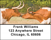 Texas Longhorns Cattle Address Labels | LBBAF-54
