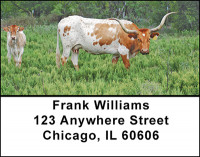 Texas Longhorns Cattle Address Labels | LBBAF-54