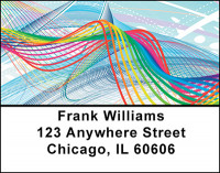 Abstract Rainbow Wave Address Labels | LBBAI-48