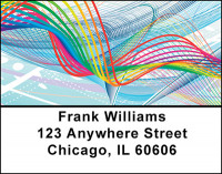 Abstract Rainbow Wave Address Labels | LBBAI-48