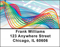 Abstract Rainbow Wave Address Labels | LBBAI-48