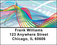 Abstract Rainbow Wave Address Labels | LBBAI-48